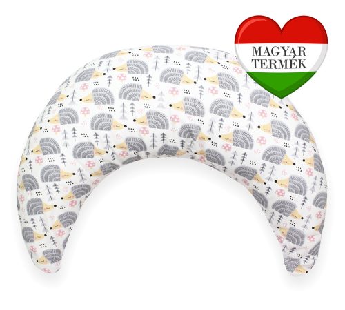 Scamp Félhold szoptatós párna pamutvászon huzattal - Szürke sünik