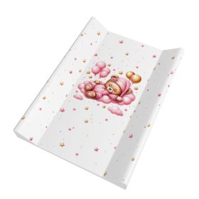   BabyLion Merev pelenkázó lap 50x70 - Rózsaszín alvó maci