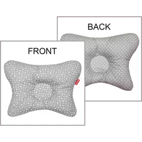   Scamp Laposfejűség elleni babapárna - Szürke-Fehér - Csillagok és pöttyök