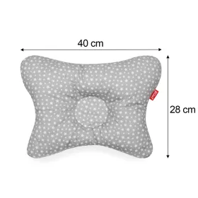   Scamp Laposfejűség elleni babapárna - Szürke-Fehér - Csillagok és pöttyök