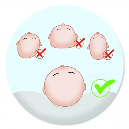 Scamp Laposfejűség elleni babapárna - Szürke-Fehér - Csillagok és pöttyök