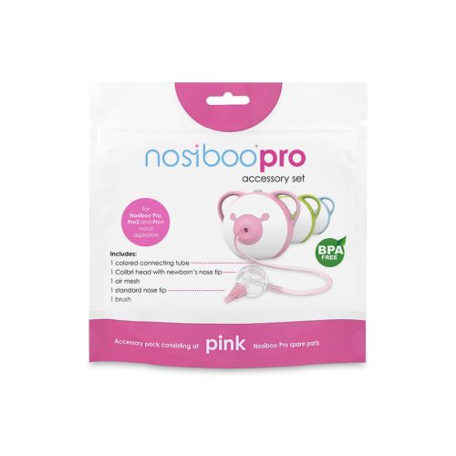 Nosiboo Pro Accessory Set + brush Pink orrszívó alkatrészcsomag