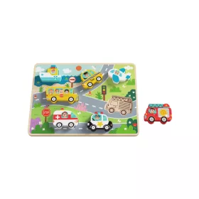   Tooky Toy Közelekedés forma kirakós fa játék puzzle 9db-os