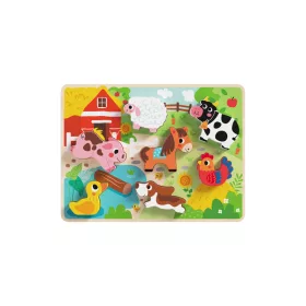   Tooky Toy Farm állatai forma kirakós fa játék puzzle 8db-os