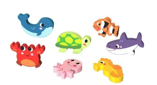 Tooky Toys 3D Fapuzzle (8 db-os) - Tengeri kisállatkák 
