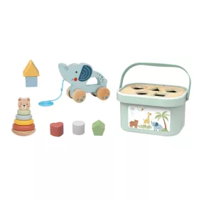   Tooky Toy 3in1 Késszségfejlszető Formabedobós fa játék doboz