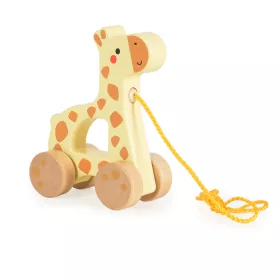 Tooky Toys Húzható fa játék - Sárga - Zsiráf