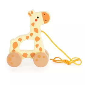 Tooky Toys Húzható fa játék - Sárga - Zsiráf