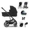 CYBEX Gold Balios S Lux BLK babakocsi szett L - Cloud G + Cot S Lux + Base G + 2 db esővédő - Moon Black