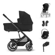   CYBEX Gold Balios S Lux BLK babakocsi szett M - Cloud G + Cot S Lux + Base G - Moon Black