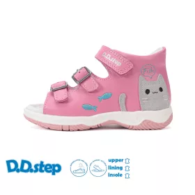   D.D.step G103-61986A Royal Rózsaszín Cicás gyerek szandál (21)