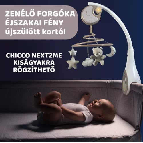 Chicco Next 2 Dreams zenélő forgóka - éjszakai fény - Unisex