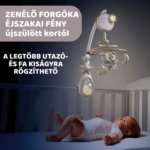 Chicco Next 2 Dreams zenélő forgóka - éjszakai fény - Unisex