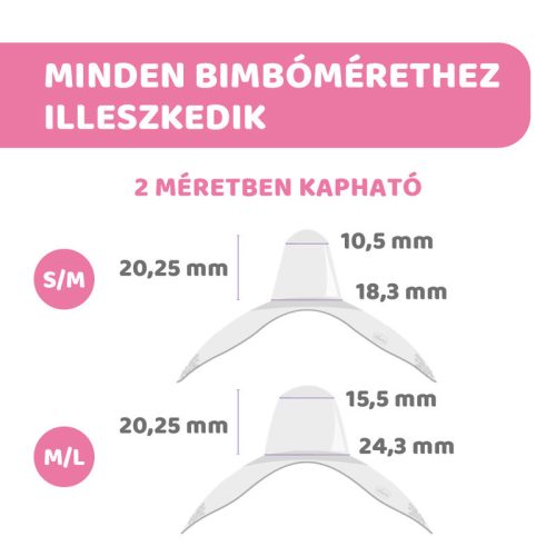 Chicco Szilikon bimbóvédő (2db) - S-M méret