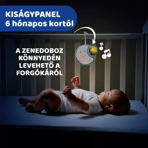 Chicco Next 2 Dreams zenélő forgóka - éjszakai fény - Kék