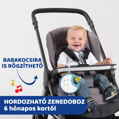 Chicco Next 2 Dreams zenélő forgóka - éjszakai fény - Kék