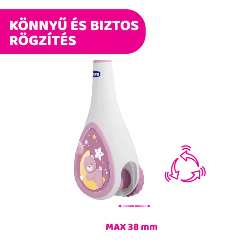 Chicco Next 2 Dreams zenélő forgóka - éjszakai fény - Rózsaszín