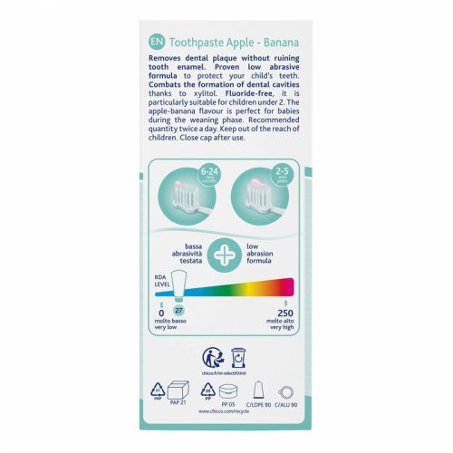 Chicco Fluormentes fogkrém Xilittel 50ml (12h+) - Banán ízű