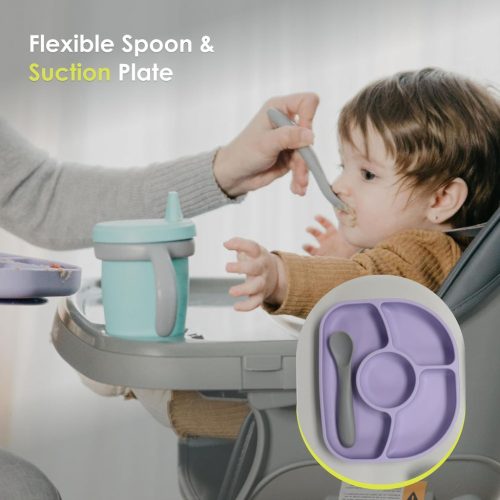 Bblüv Set szilikon etetési szett - Violet