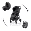 Britax Römer Rio Comfort Core Set STYLE 3in1 Rio babakocsi + mózeskosár + Baby-Safe Core babahordozó - Carbon Black