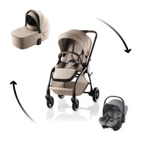   Britax Römer Rio Comfort Core Set STYLE 3in1 Rio babakocsi + mózeskosár + Baby-Safe Core babahordozó - Teak