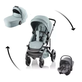   Britax Römer Smile 5Z Comfort Core Set STYLE 3in1 Smile 5Z babakocsi + mózeskosár + Baby-Safe Core babahordozó - Harbor Blue