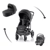 Britax Römer Smile 5Z Comfort Core Set STYLE 3in1 Smile 5Z babakocsi + mózeskosár + Baby-Safe Core babahordozó - Carbon Black