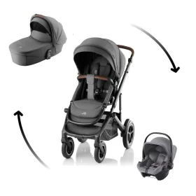   Britax Römer Smile 5Z Comfort Core Set STYLE 3in1 Smile 5Z babakocsi + mózeskosár + Baby-Safe Core babahordozó - Mineral Grey