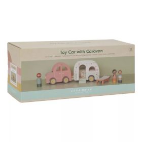 Little Dutch Fa játékautó lakókocsival