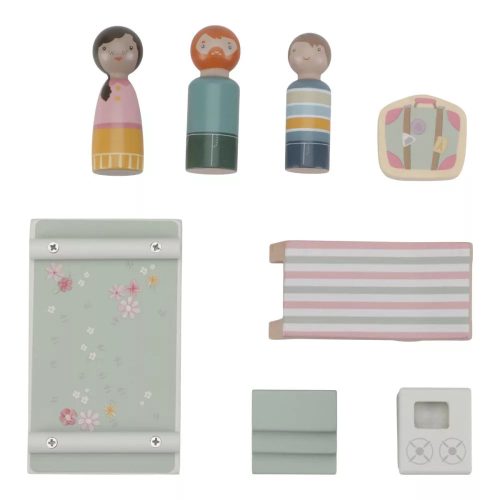 Little Dutch Fa játékautó lakókocsival