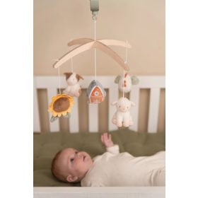   Little Dutch Zenélő körforgó natúr fa vázzal - Little Farm