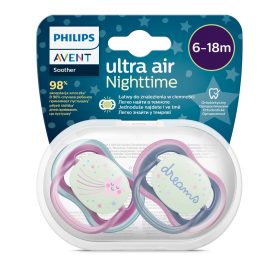   Philips Avent SCF376/14 Játszócumi Ultra air éjszakai 6-18hó 2 db - Lányos