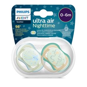   Philips Avent SCF376/18 Játszócumi Ultra air éjszakai 0-6hó 2 db - Fiús