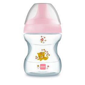   MAM Learn to Drink ivópohár 190 ml (2023) 6h+ - Rózsaszín - Leopárd