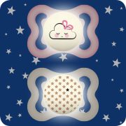   MAM Supreme nyugtató éjszakai cumi dupla 0h+ - Rózsaszín felhő és csillagok