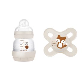 MAM Anti-Colic cumisüveg 130 ml + Original start cumi 0h+ - Bézs - Róka