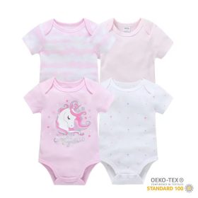   Foxy Baby Rövid ujjú pamut body szett (4db-os) ( 62 ) - Unikornis és csillagok
