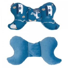   MTT Pillangó párna - Sötétkék  alapon erdő állatkái - Sötétkék háttal