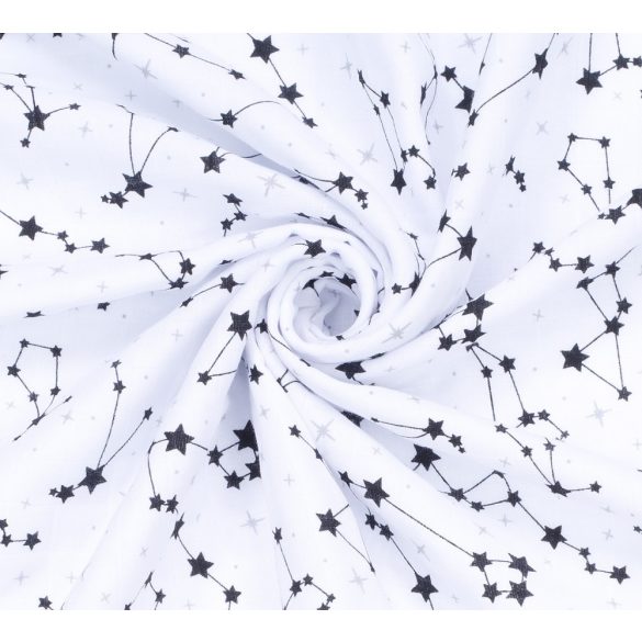 MTT Textil takaró - Fehér alapon fekete csillagképek