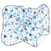 MTT Textil takaró - Fehér alapon Kék háromszögek