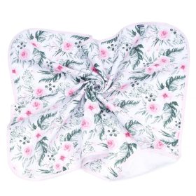 MTT Textil takaró - Fehér alapon Rózsaszín virágok