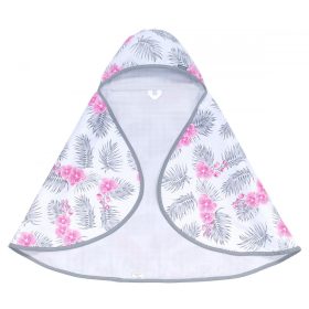 MTT Kapucnis fürdőlepedő - Fehér alapon pink orchideák