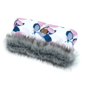   MTT Kézmelegítő babakocsihoz - Fehér alapon rózsaszín és kék levelek