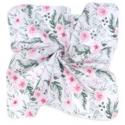   MTT Kis textil pelenka  3 db - Fehér alapon rózsaszín virágok