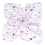   MTT Kis textil pelenka  3 db - Fehér alapon rózsaszín szívecskék