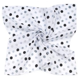   MTT Nagy textil pelenka (120x120) - Fehér alapon fekete és szürke pöttyök