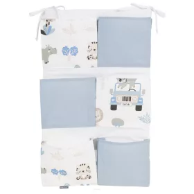   MTT Zsebes tároló kiságyra - Szafari állatai kék járművel